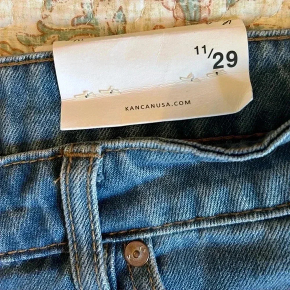 Kancan High Rise Juniors Denim Shorts Size 11. NWT. Measurements in pictures. - Picture 6 of 14